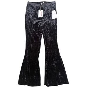 Girls Crush Velvet Bell Bottom Flare Pants Size 14 16 Retro Stretch Pull On NEW